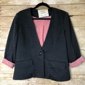 Anthropologie Cartonnier Gray Sans Collar Blazer